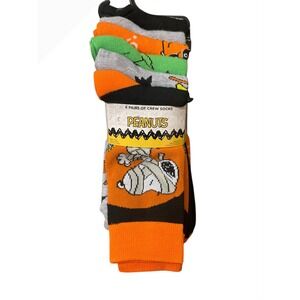 Peanuts Snoopy Halloween 6 Pairs Crew Socks Women's One Size